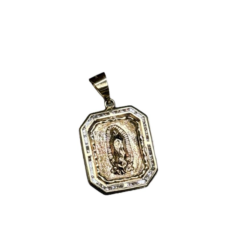 14K Gold Big Virgencitas Medal - Round and Square Options Available image 1