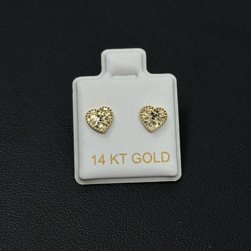 14K Gold Heart Earrings Solid 14 KT Gold Fine Jewelry for Women image 1