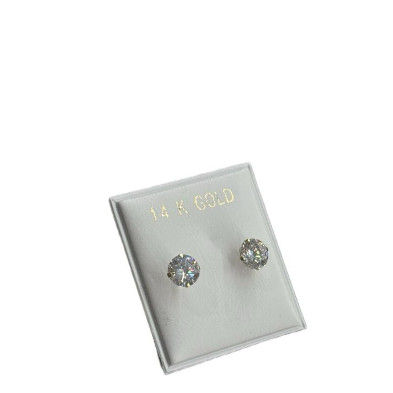 14K Gold Cz Stud Earrings Set - 7mm, 6mm, 5mm, 4mm - Elegant and Durable Jewelry image 3
