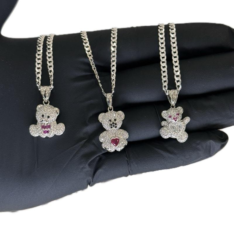 SET OSITOS AND CZ STONE & CUBAN OR FIGARO CHAIN - SILVER 925