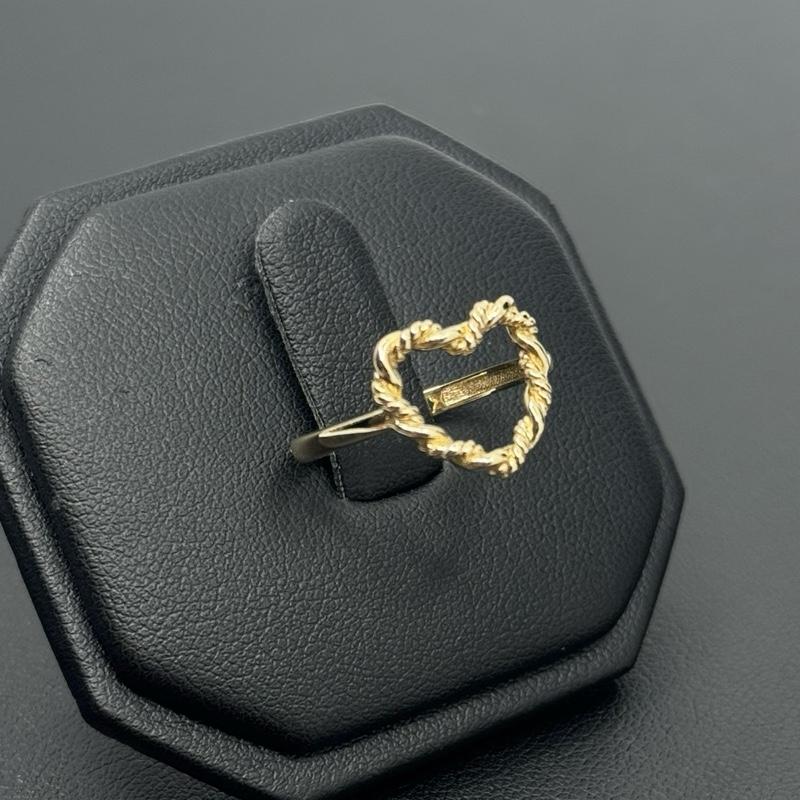 14K Gold Rope Heart Ring - Elegant Design with Durable Gold Finish for Everyday image 0