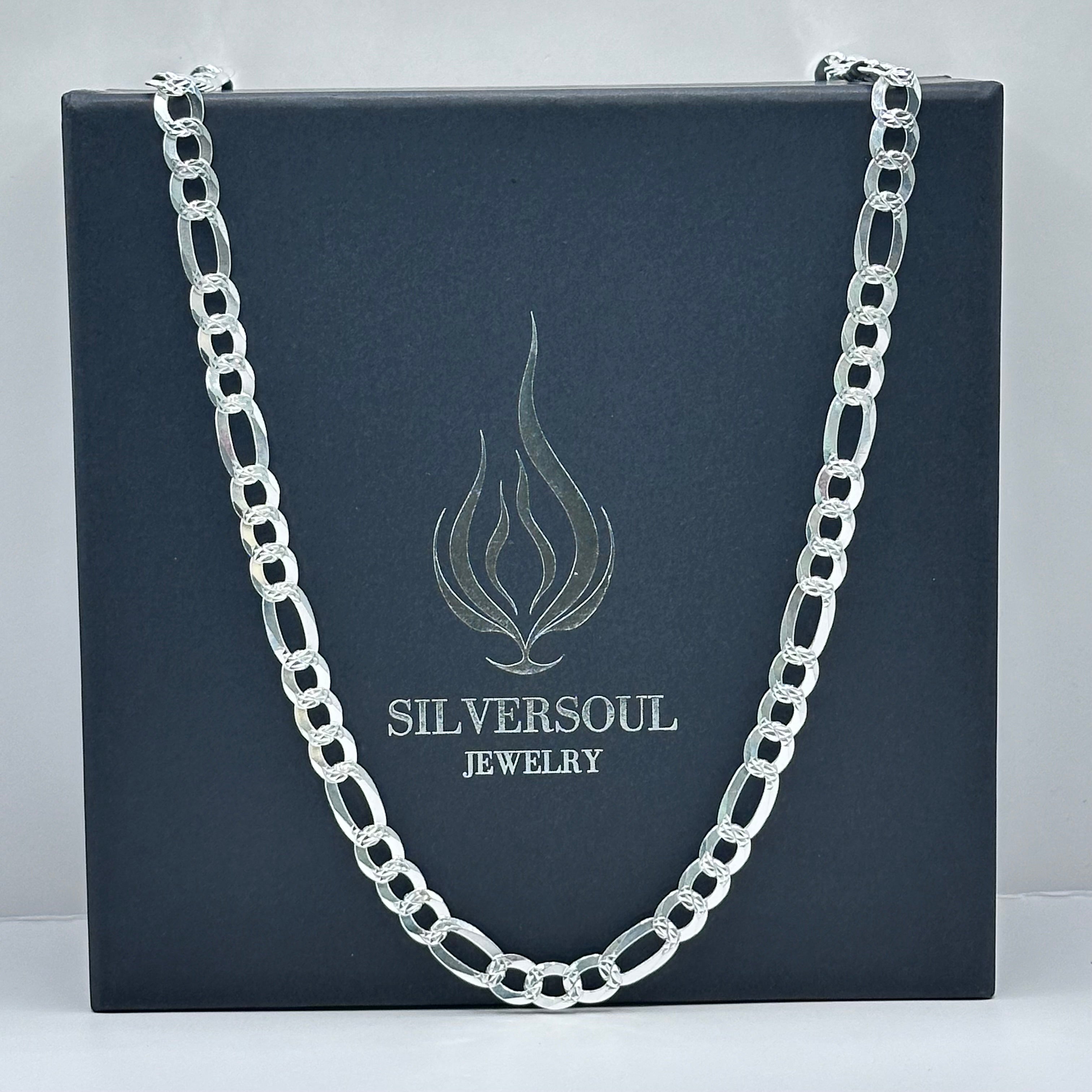 6.8MM FIGARO CHAIN - 925 SILVER image 1