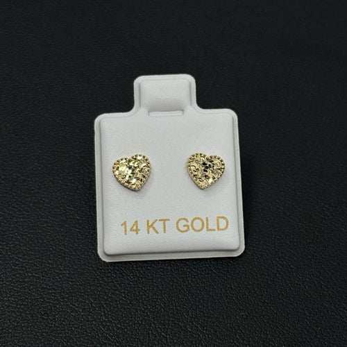 14K Gold Heart Earrings Solid 14 KT Gold Fine Jewelry for Women image 0