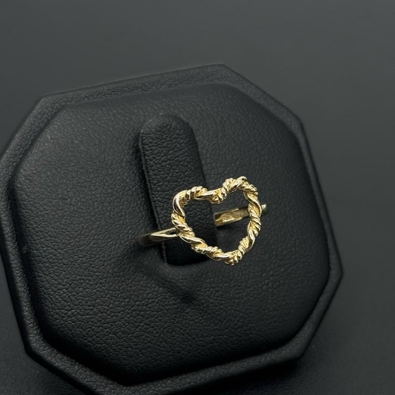 14K Gold Rope Heart Ring - Elegant Design with Durable Gold Finish for Everyday image 1