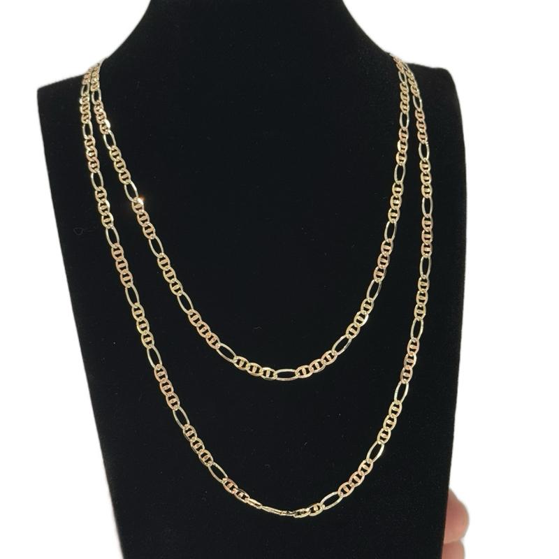 14K Gold 4mm GG Figaro Chain - Elegant and Durable Gold Chain for Everyday Wear image 0