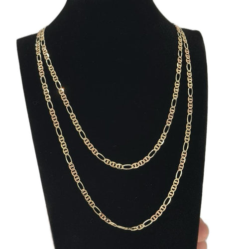 14K Gold 4mm GG Figaro Chain - Elegant and Durable Gold Chain for Everyday Wear image 0