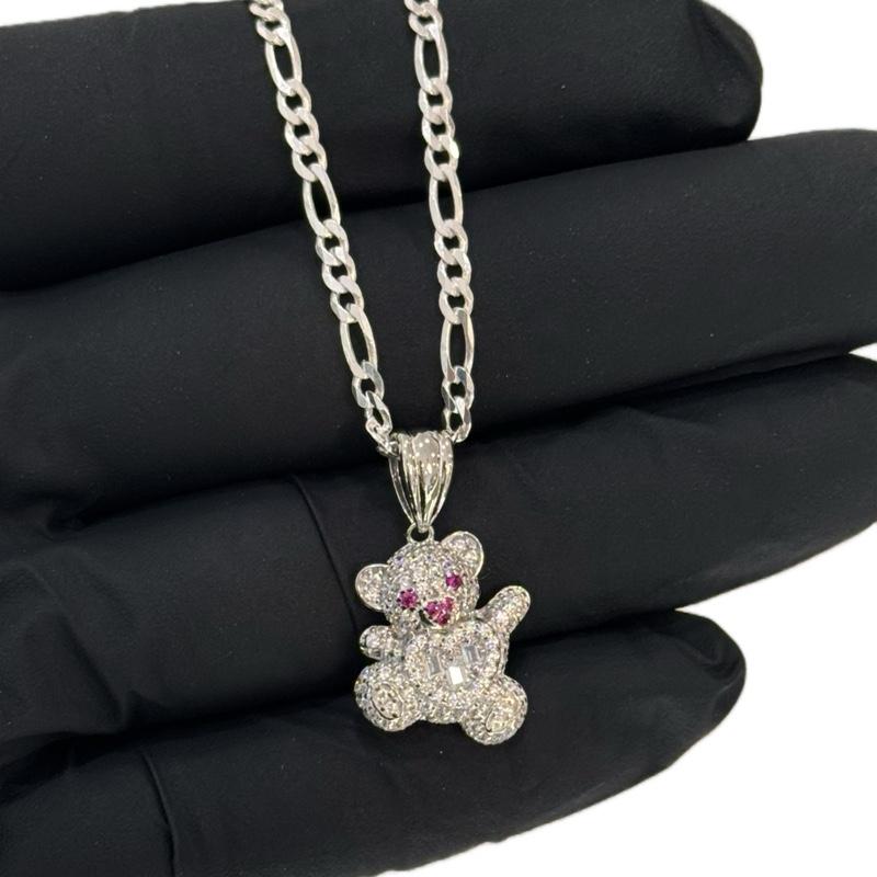 SET OSITOS AND CZ STONE & CUBAN OR FIGARO CHAIN - SILVER 925