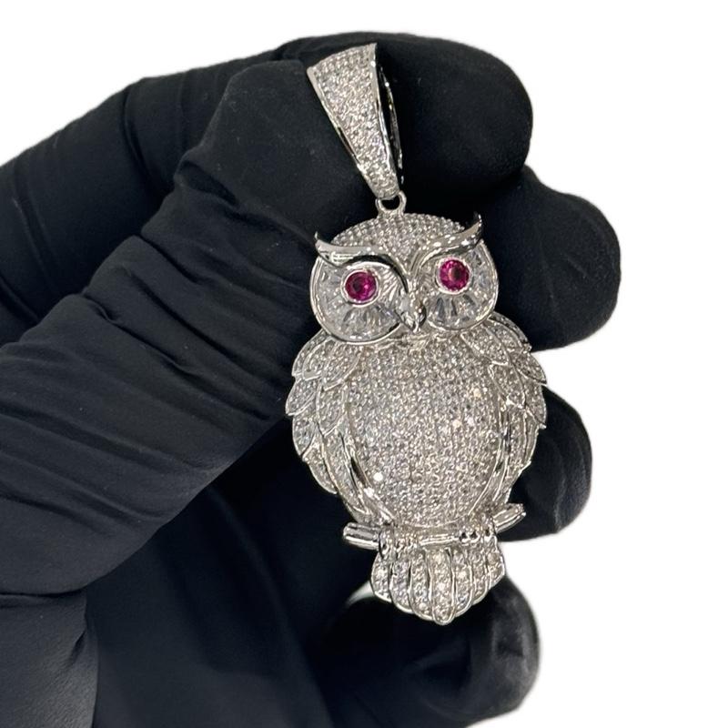 Búho pendant silver 925 CZ stone image 3