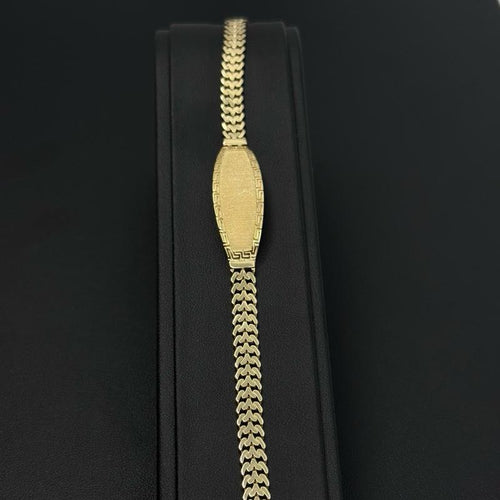 14K Gold 6.2mm Zig Zag Bracelet with Versa Plate - Elegant and Durable Jewelry A image 1