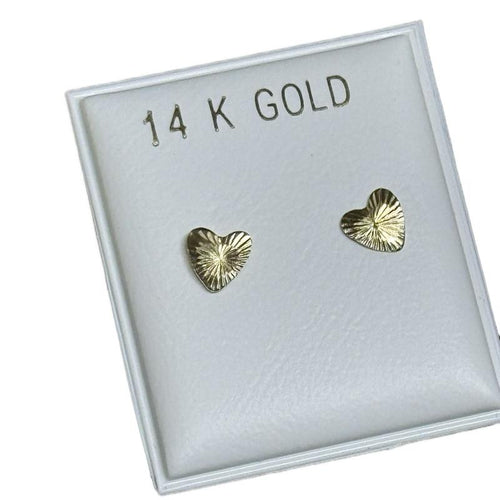 14K Gold Heart Earrings - Elegant and Durable Design for All Seasons image 1