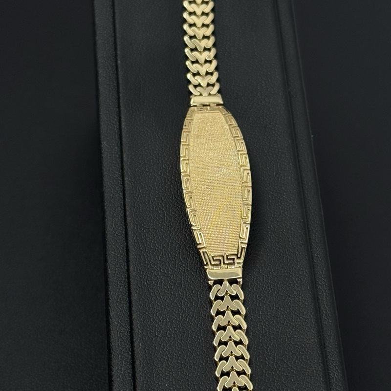 14K Gold 6.2mm Zig Zag Bracelet with Versa Plate - Elegant and Durable Jewelry A image 4