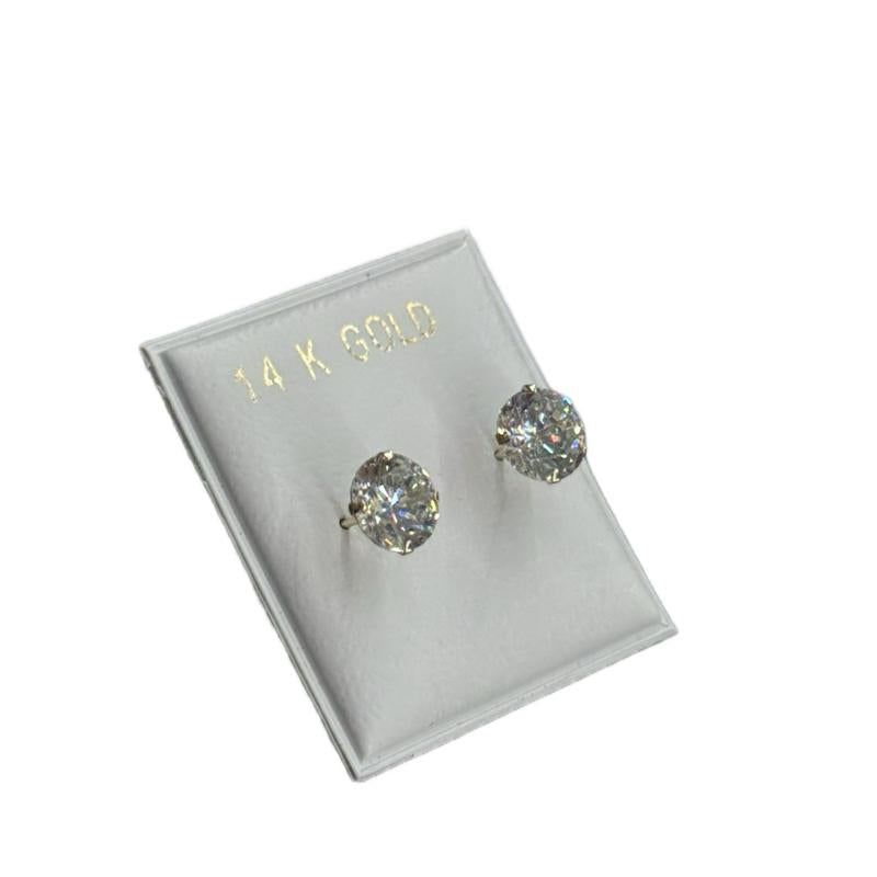 14K Gold Cz Stud Earrings Set - 7mm, 6mm, 5mm, 4mm - Elegant and Durable Jewelry image 2
