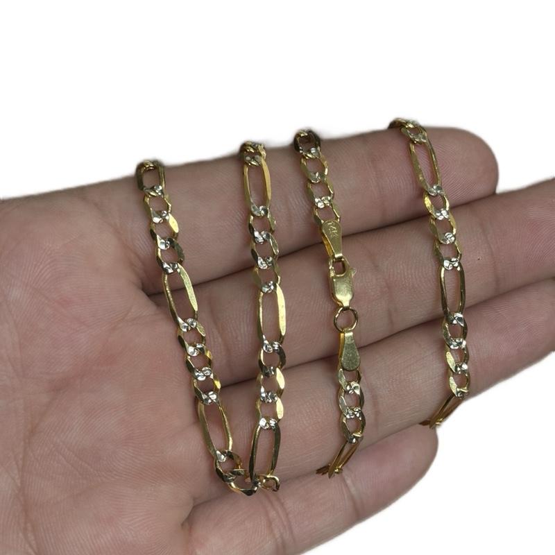 14K Gold 5mm Solid Figaro Chain Size 22 - Elegant and Durable Jewelry Accessory image 3