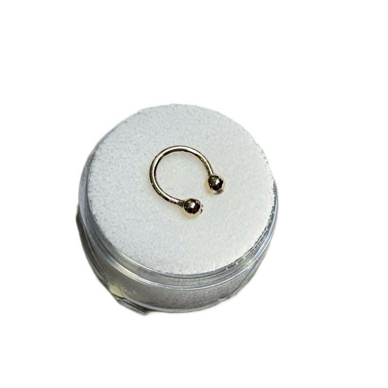 14K Gold Piercing Septum with Dual Beads for Stylish Ear Piercings image 3