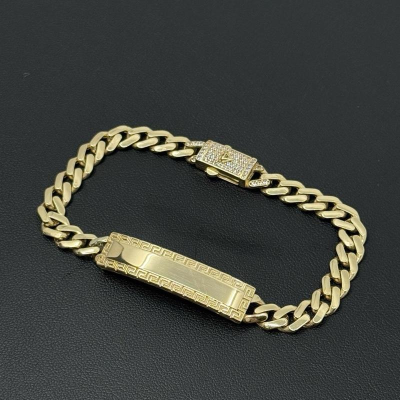 14K Gold 7mm Mónaco Bracelet with Box Lock - Stylish and Durable image 0