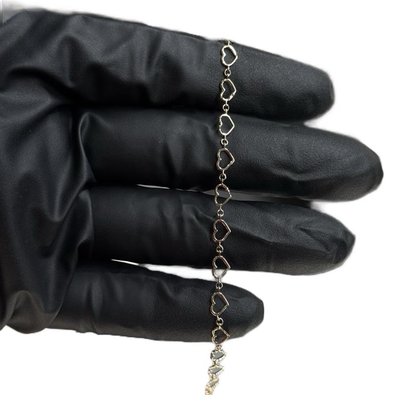 14K Gold Heart Link Bracelet for Women Elegant Fashion Jewelry image 1