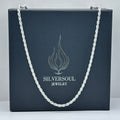 Silversoul Jewelry 3MM Cuban Link Rope Chain Necklace 22" 24" 26" Sizes Stylish image 0