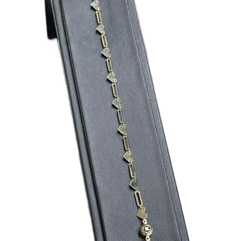 14K Gold Heart Bracelet for Women Elegant Fashion Jewelry Gift image 3