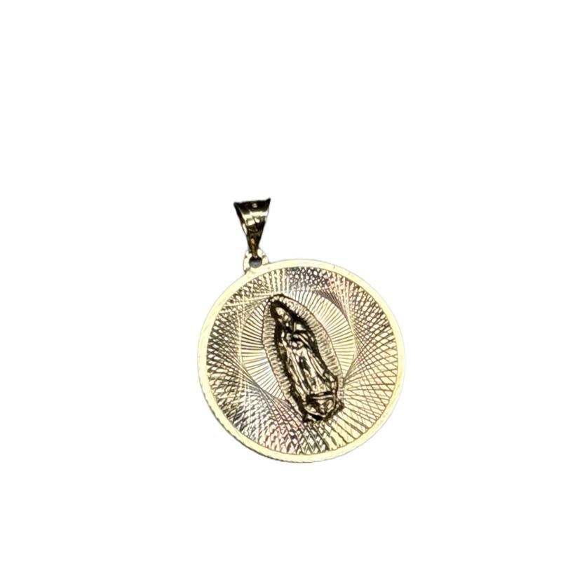 14K Gold Big Virgencitas Medal - Round and Square Options Available image 2