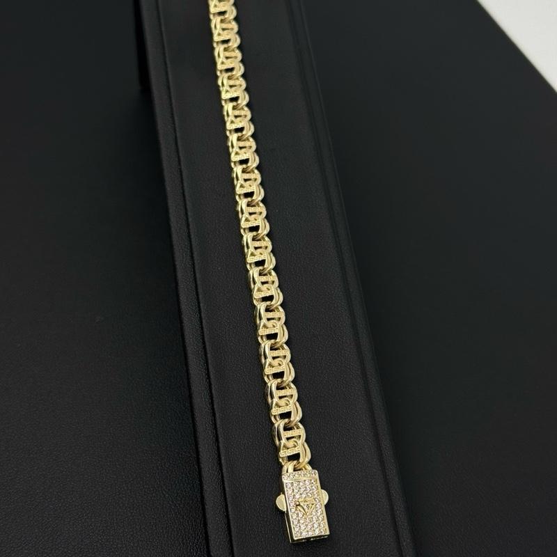14K Gold 7mm Chino Bracelet with Box Lock - Gold image 2