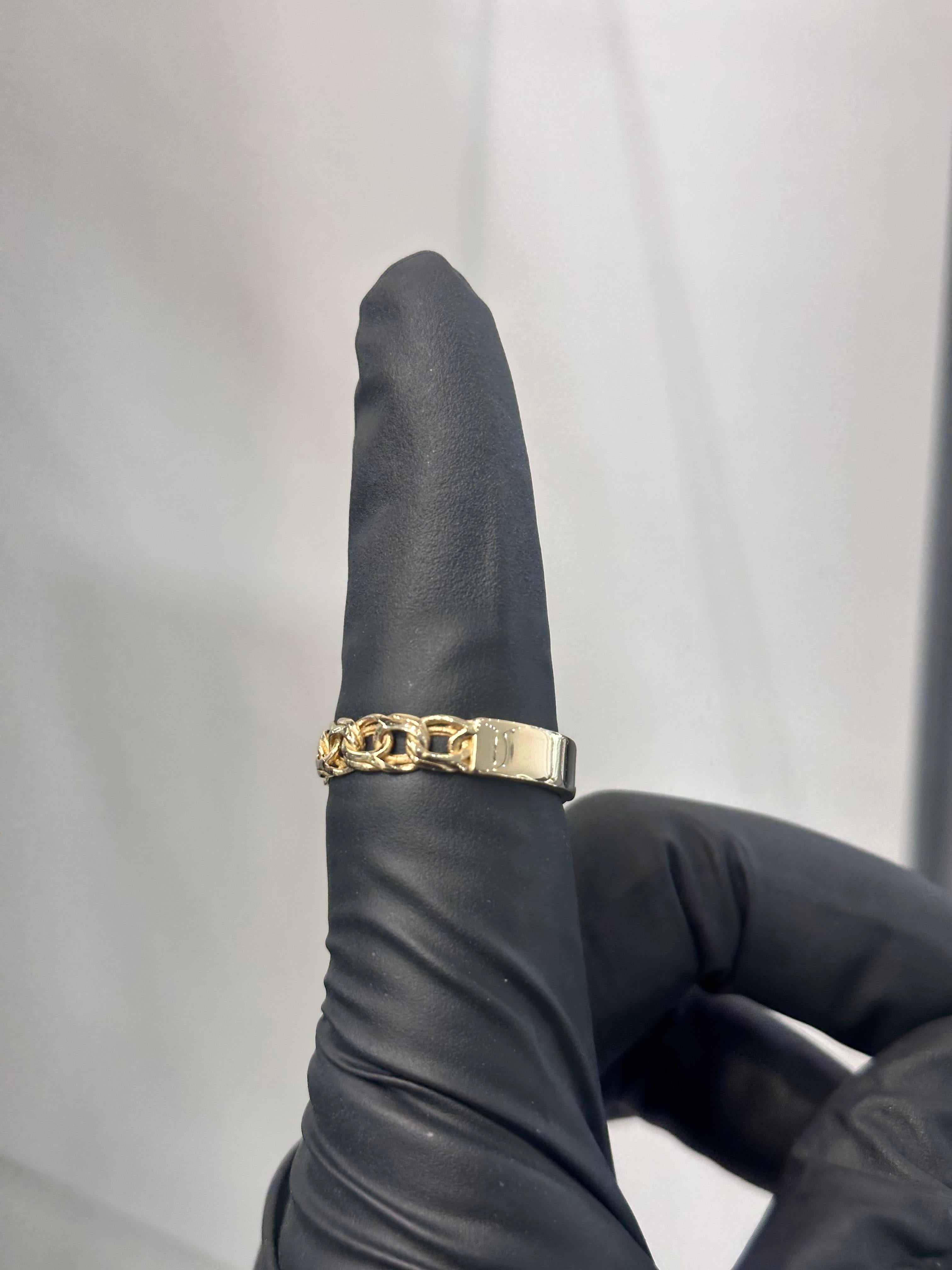 14K GOLD ANILLO CHINO CON PLACA - 14K GOLD