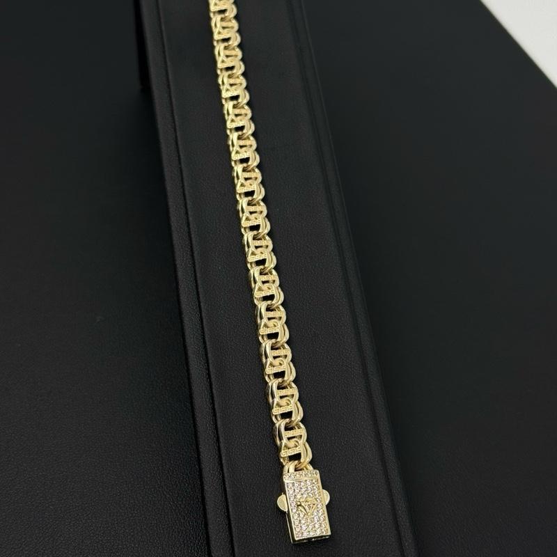 14K Gold 7mm Chino Bracelet with Box Lock - Gold image 3