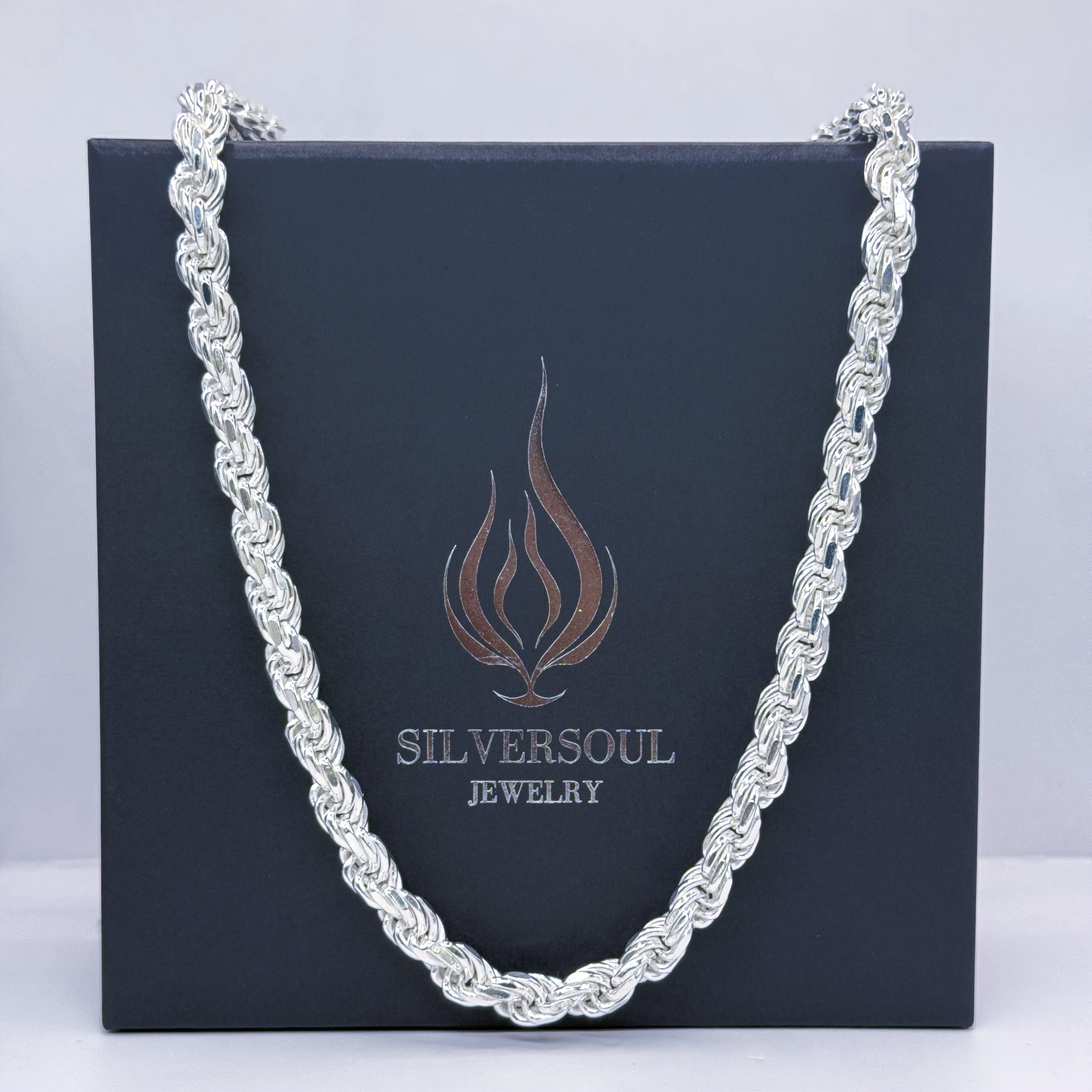 8MM ROPE CHAIN SILVER .925 image 0