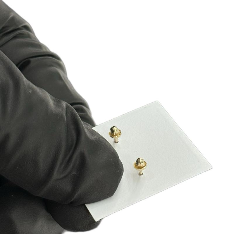 14K Gold Cz Stud Earrings Set - 7mm, 6mm, 5mm, 4mm - Elegant and Durable Jewelry image 1