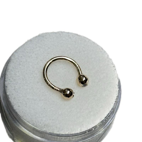 14K Gold Piercing Septum with Dual Beads for Stylish Ear Piercings image 1