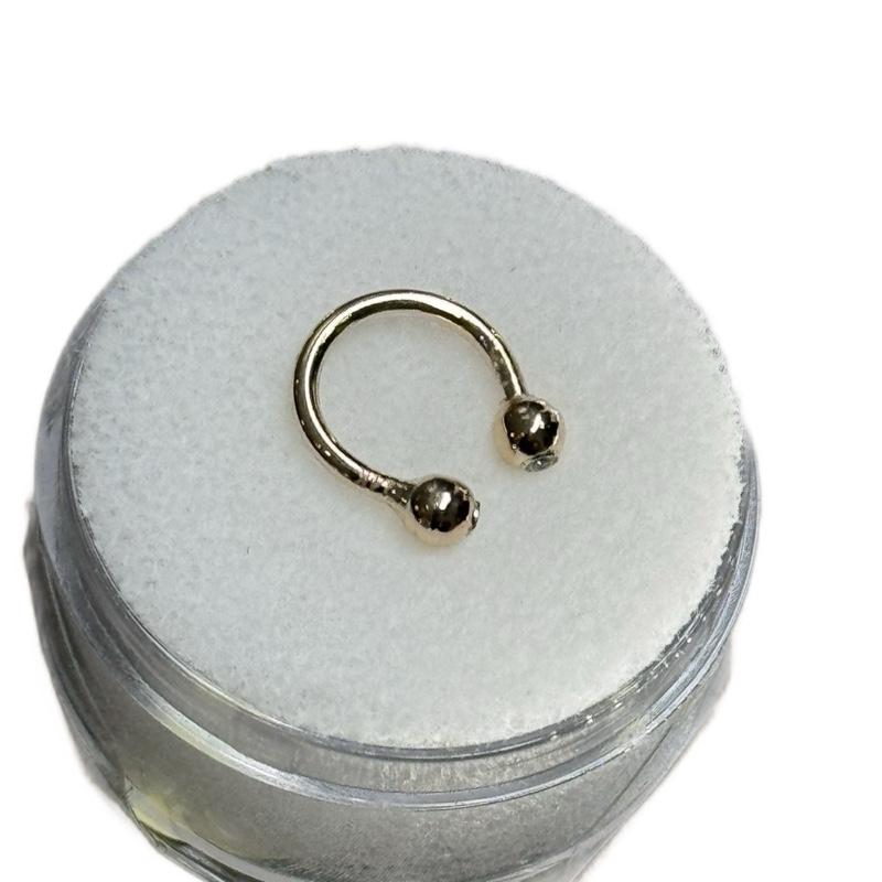 14K Gold Piercing Septum with Dual Beads for Stylish Ear Piercings image 0