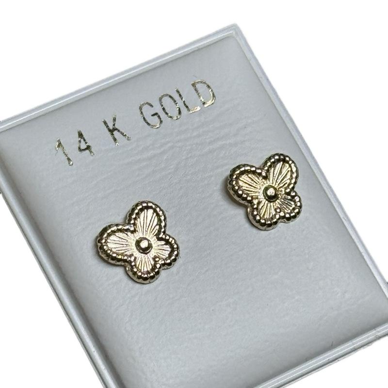 14K Gold Butterfly Earrings - Elegant and Durable Design image 0
