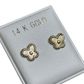 14K Gold Butterfly Earrings - Elegant and Durable Design image 0