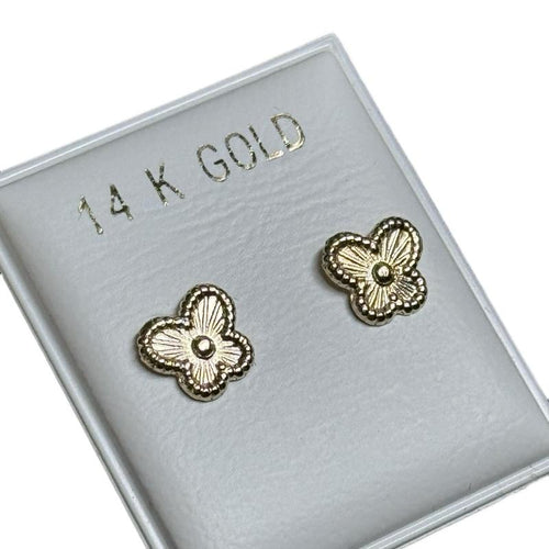 14K Gold Butterfly Earrings - Elegant and Durable Design image 0