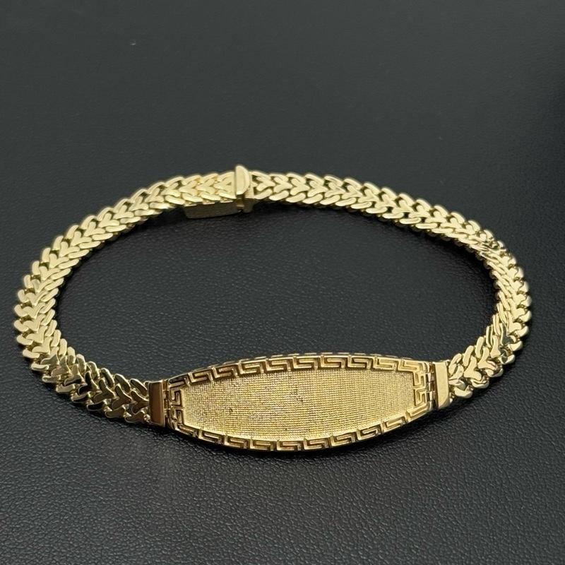 14K Gold 6.2mm Zig Zag Bracelet with Versa Plate - Elegant and Durable Jewelry A image 3