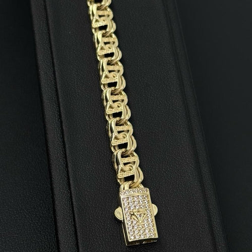 14K Gold 7mm Chino Bracelet with Box Lock - Gold image 1