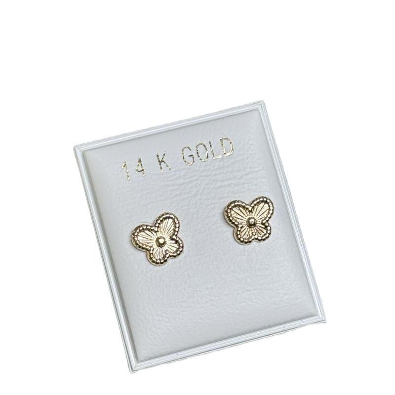 14K Gold Butterfly Earrings - Elegant and Durable Design image 2