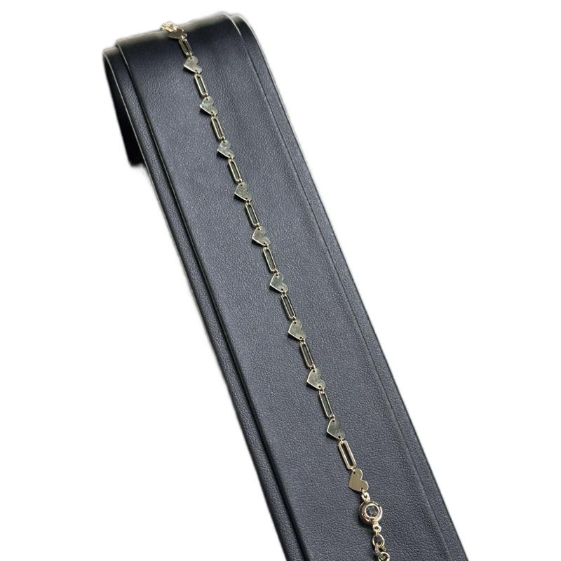 14K Gold Heart Bracelet for Women Elegant Fashion Jewelry Gift image 2
