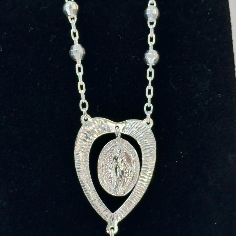 Rosario heart Silver 925 Charm Necklaces Charms Necklace image 2