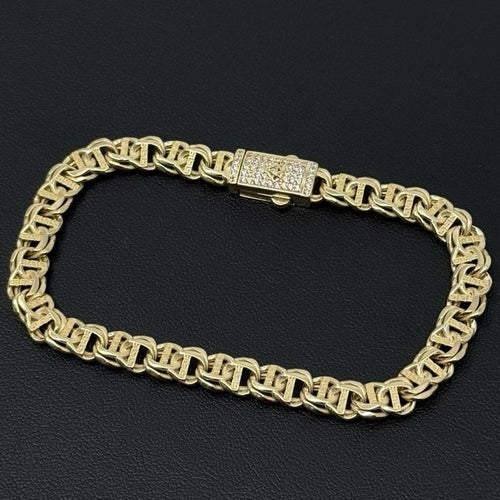 14K Gold 7mm Chino Bracelet with Box Lock - Gold image 0