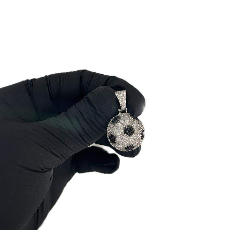 Soccer ball pendant silver 925 and CZ stone Decoration Sports Jewelry image 3