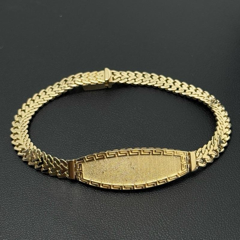 14K Gold 6.2mm Zig Zag Bracelet with Versa Plate - Elegant and Durable Jewelry A image 0