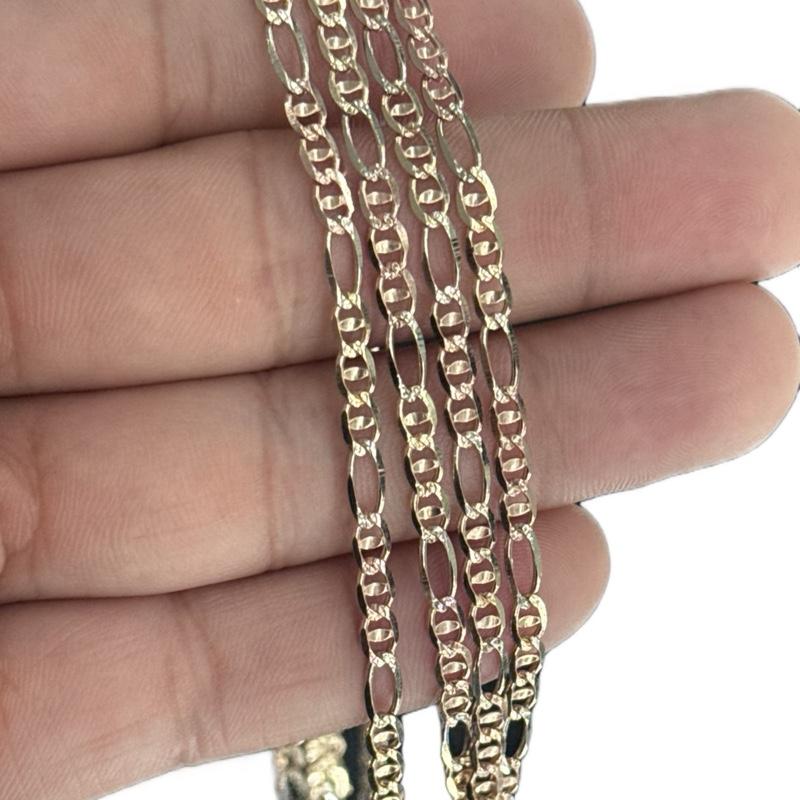 14K Gold 4mm GG Figaro Chain - Elegant and Durable Gold Chain for Everyday Wear image 2