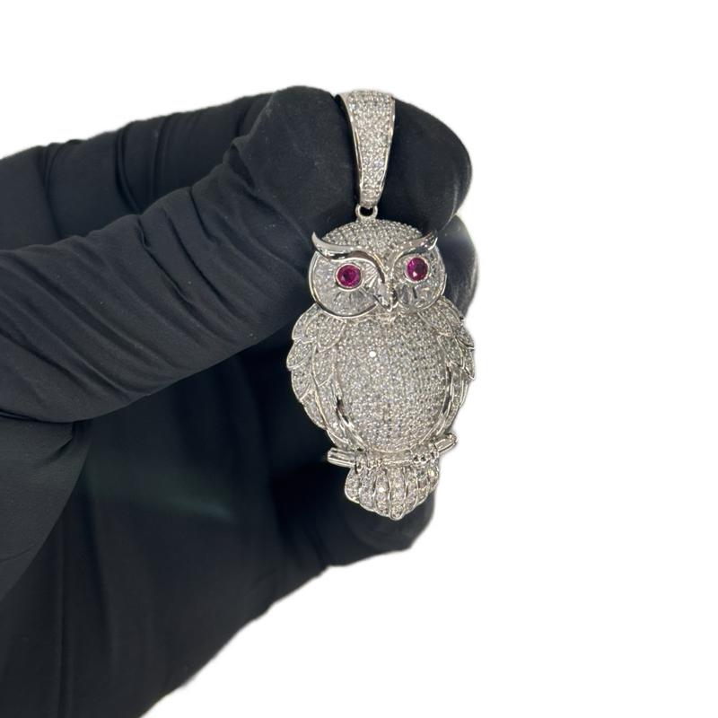 Búho pendant silver 925 CZ stone image 2