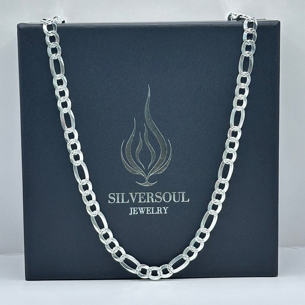 6.8MM FIGARO CHAIN - 925 SILVER image 0