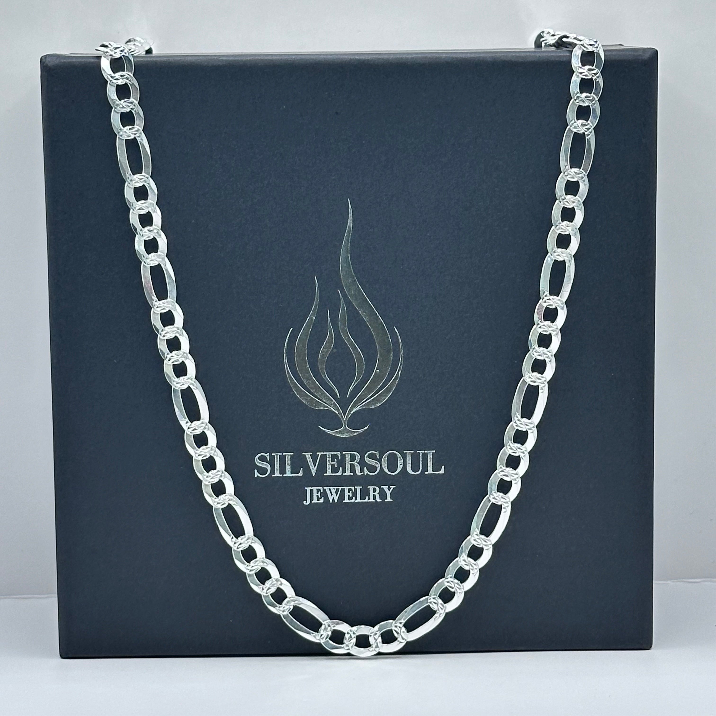 6.8MM FIGARO CHAIN - 925 SILVER image 0