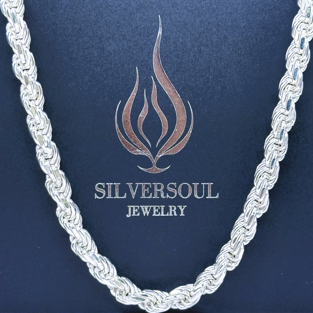 8MM ROPE CHAIN SILVER .925 image 1