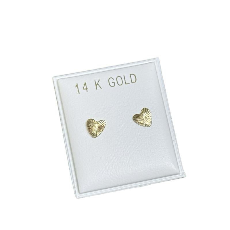 14K Gold Heart Earrings - Elegant and Durable Design for All Seasons image 0