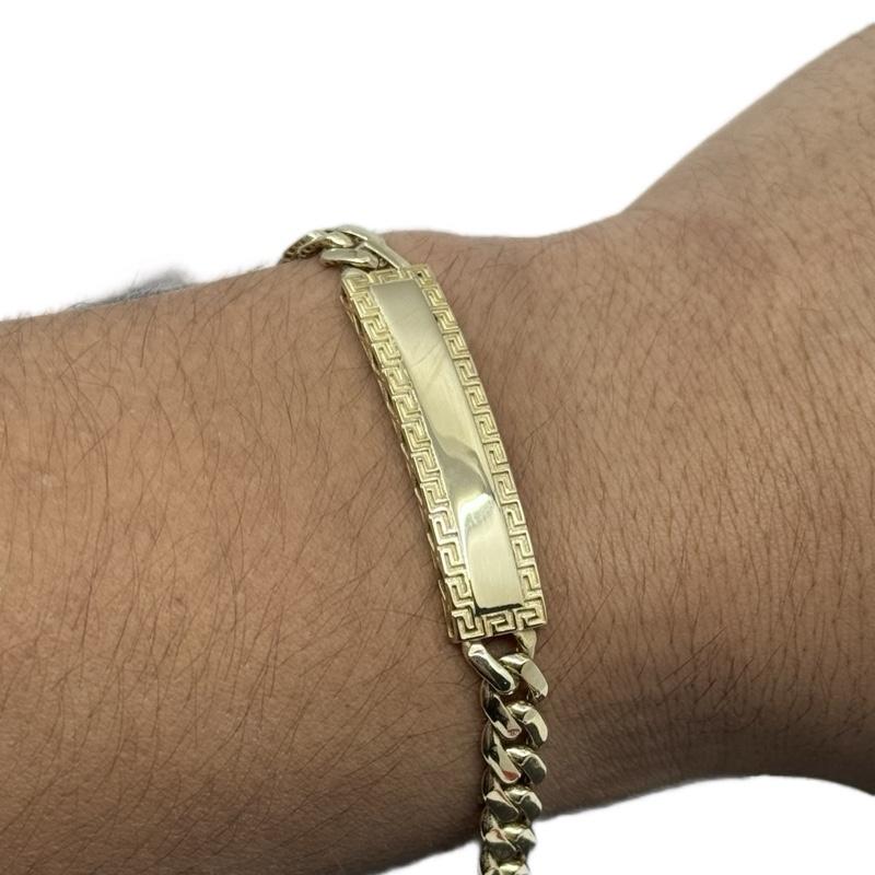 14K Gold 7mm Mónaco Bracelet with Box Lock - Stylish and Durable image 1