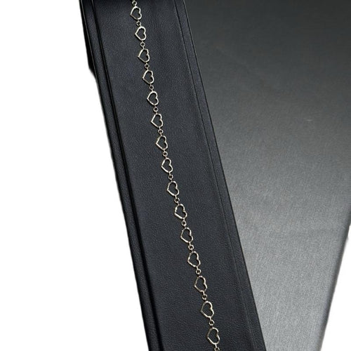 14K Gold Heart Link Bracelet for Women Elegant Fashion Jewelry image 0