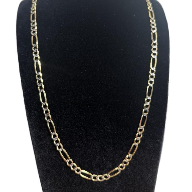 14K Gold 5mm Solid Figaro Chain Size 22 - Elegant and Durable Jewelry Accessory image 0